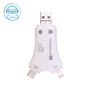 Đầu đọc thẻ nhớ 4 trong 1 cho Iphone 5 6 7 8 Ipad Macbook Android Camera