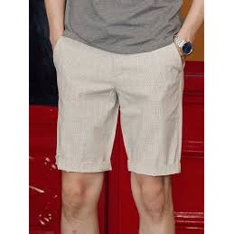 QUẦN SHORT KAKI NAM LƯNG THUN MÀU KEM