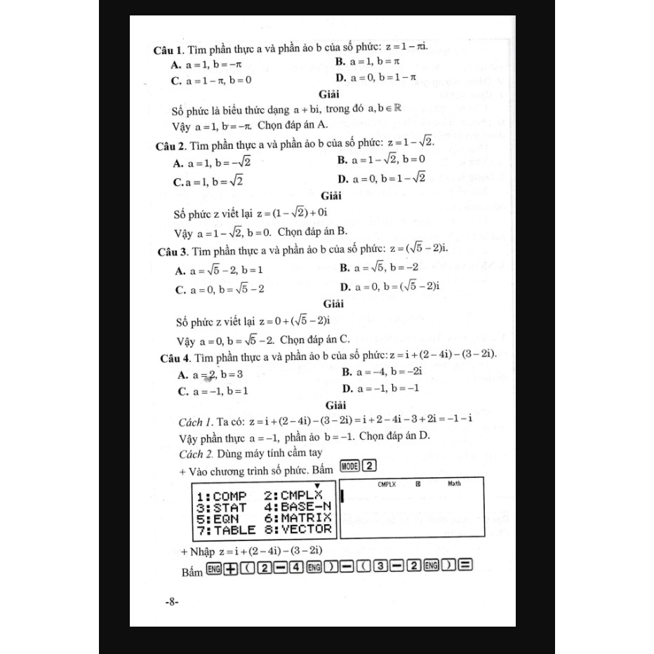 Sách - Sử Dụng Máy Tính Cầm Tay Để Giải Toán Số Phức