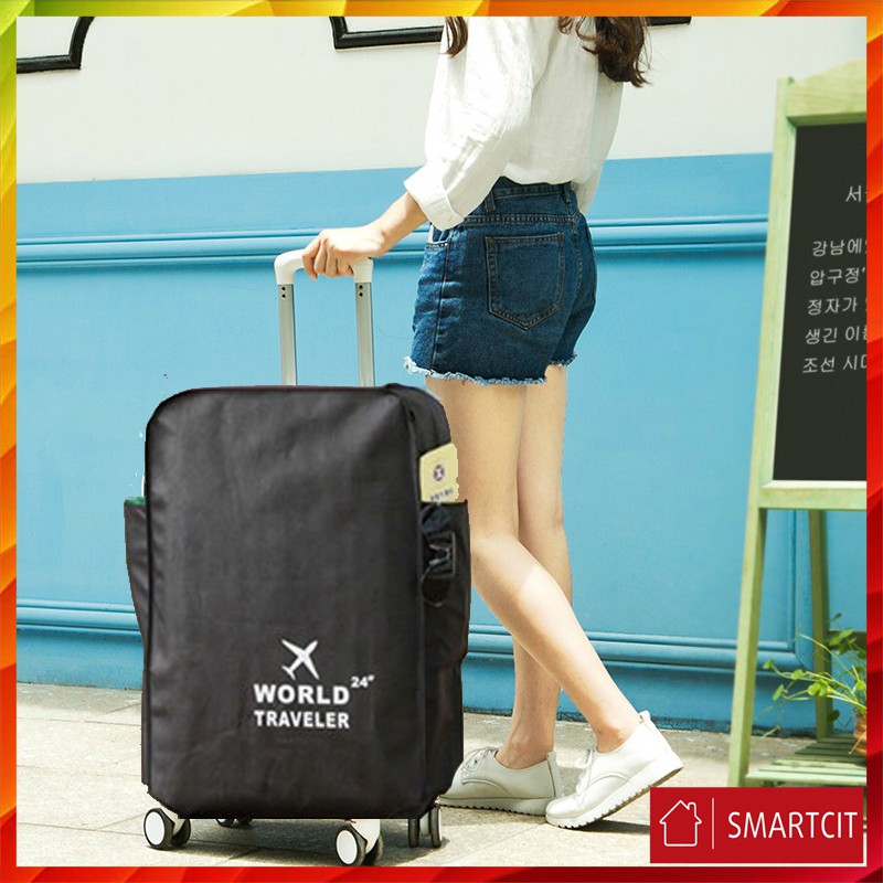 Bọc vali vải dày dặn chống xước du lịch đủ size 20-24-26 World Traveler T3A5