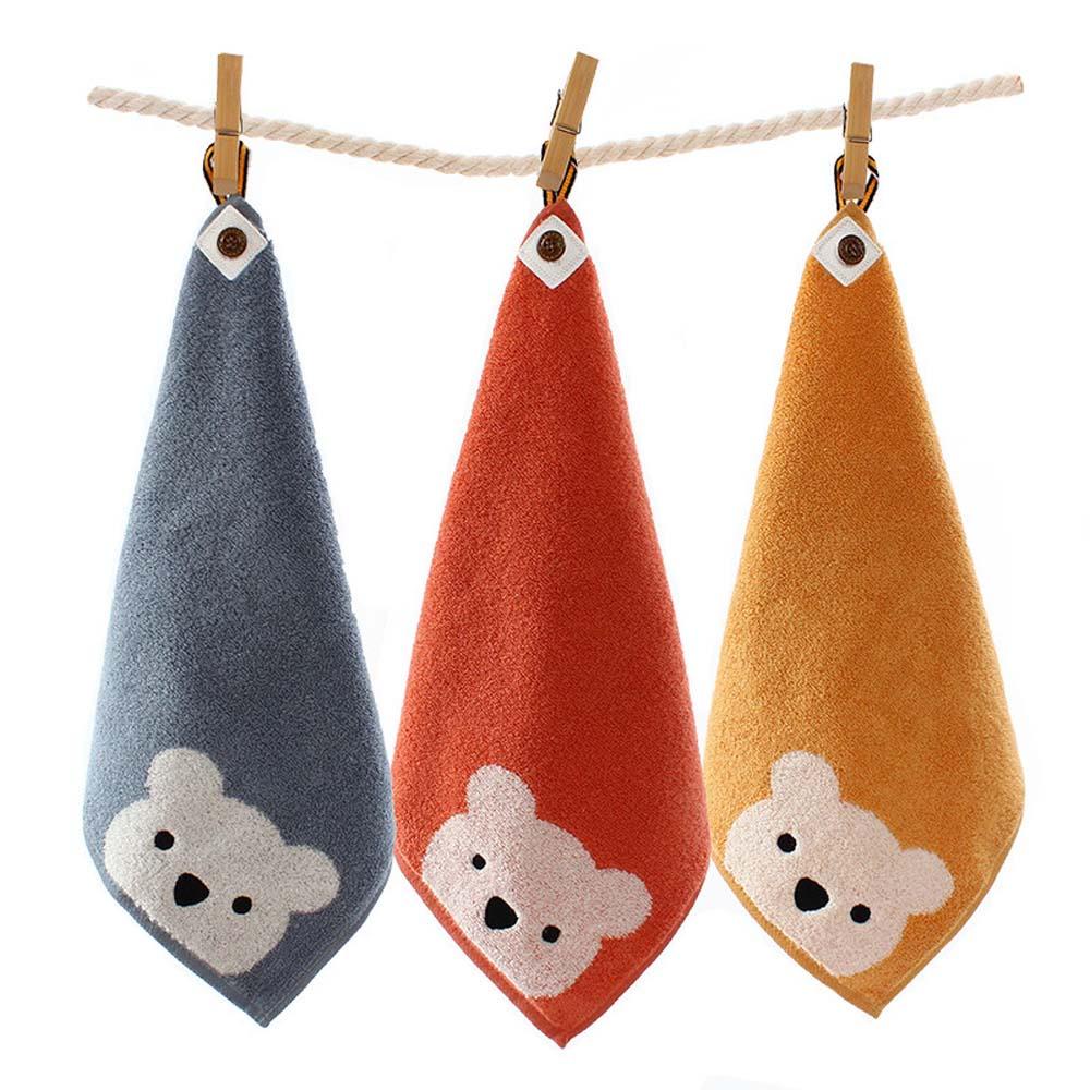 Khăn Lau Mặt Vải Cotton Họa Tiết Gấu Hoạt Hình Lấp Lánh Thoải Mái Cho Bé