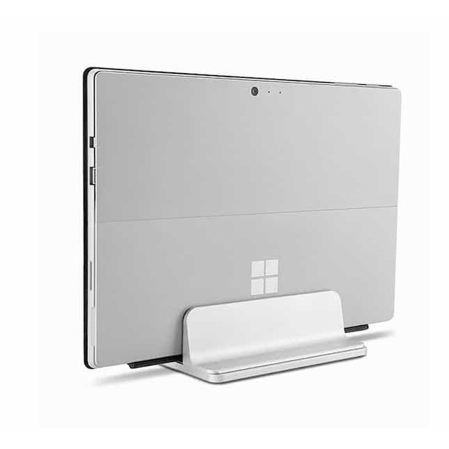 Đế kẹp giá đỡ laptop macbook ipad nhôm nguyên khối dạng đứng 2QTech