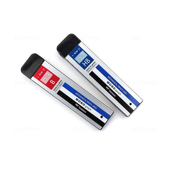 Ruột/Ngòi viết, bút chì bấm, chì kim lắc Tombow MONO HB, B, 2B - 0.3mm, 0.5mm