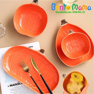 Bát /đĩa ăn dặm hình bí ngô