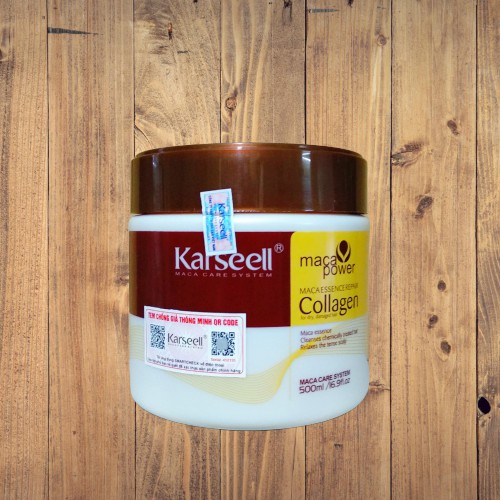 [Tặng mũ ủ] Kem Hấp Tóc Collagen Karseell Maca Siêu Mềm Mượt Tóc Ý 500ml Dạng hủ