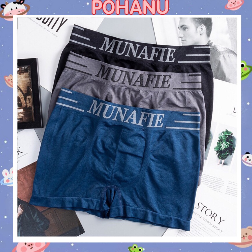 Combo 5 uần sịp Pohanu quần lót nam kèm túi zip chất cao cấp Munafie BX8
