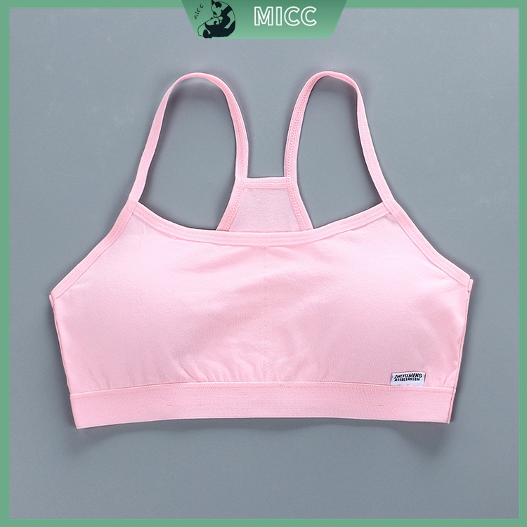 Áo ngực cotton mỏng kiểu mùa hè màu trơn cho bé gái