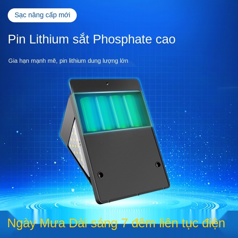 Đèn ngoài trời sân vườn năng lượng mặt trời đèn đường cảm ứng cơ thể người đèn chiếu sáng ngoài trời chống thấm nhà trong nhà đèn tường LED siêu sáng