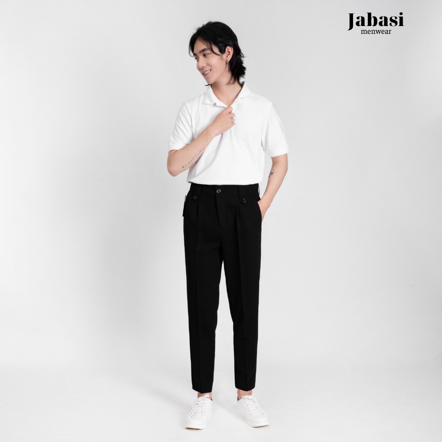 Quần âu nam hàn quốc mẫu mới Jabasi thiết kế cạp co giãn yrẻ trung hiện đại năng động unisex basic phong cách hàn