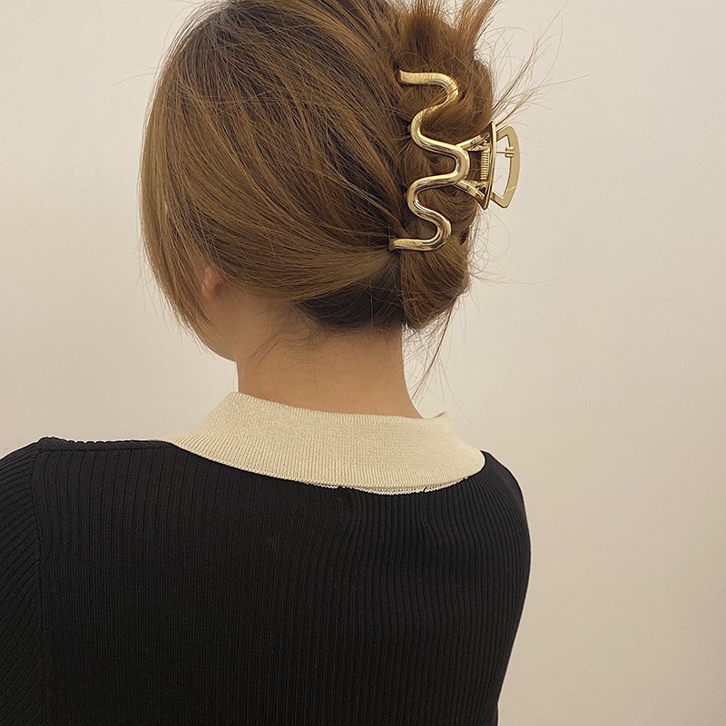 Kẹp Tóc Lượn Sóng Bằng Kim Loại Chất Lượng Cao Mới Cho Nữ