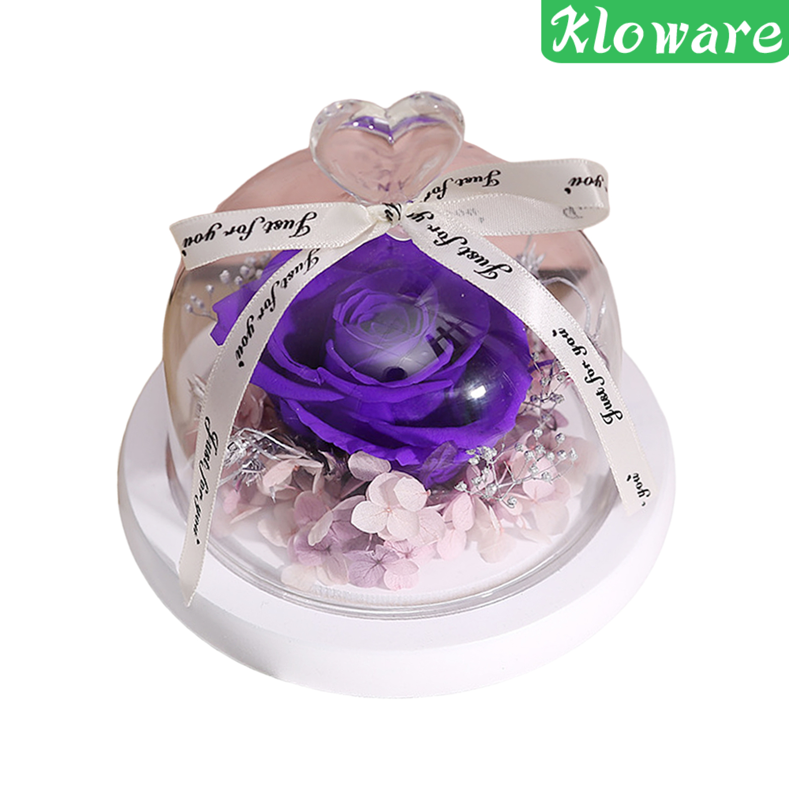 Handmade Romantic Preserved Rose Glass Dome Birthday Gift Present Home Decor