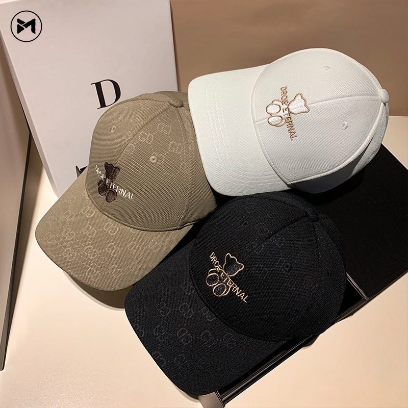 Mũ Lưỡi Trai Thêu Hình Gấu Cá Tính Thời Trang