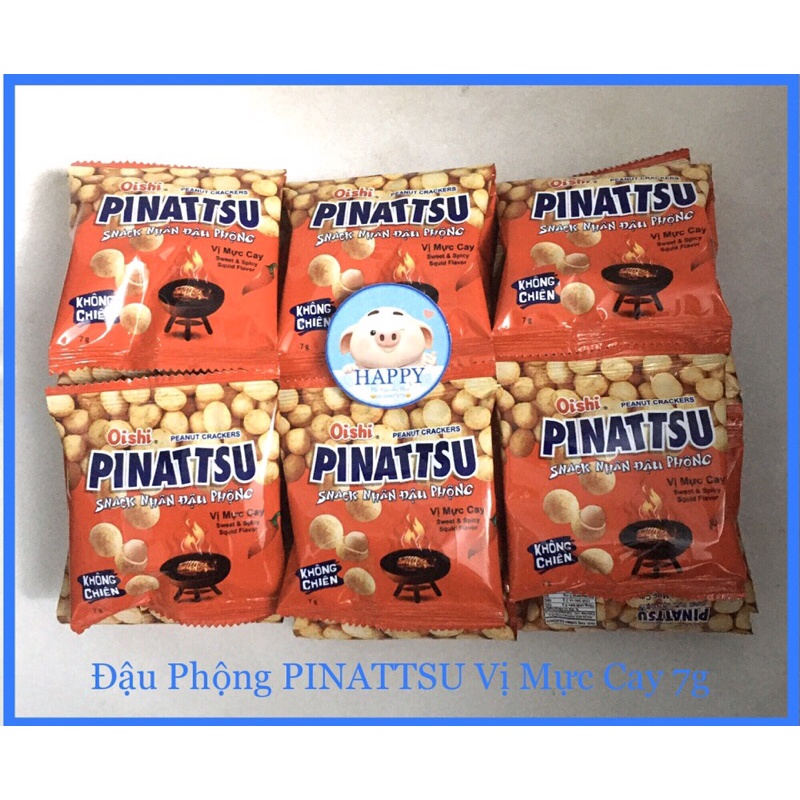 [Không Chiên] Snack Đậu Phộng PINATTSU Vị Mực cay 7g