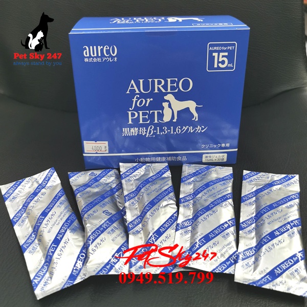 Aureo For PET Giúp Tăng Hệ Miễn Dịch Và Đề Kháng Cho Chó Mèo 1 Gói