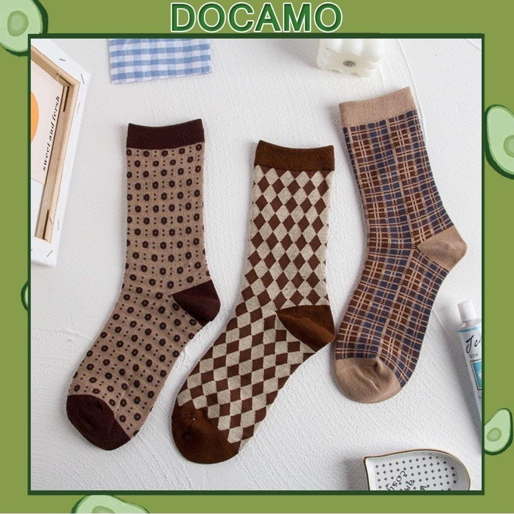 Tất cổ cao chất len Docamo vớ thổ cẩm phong cách vintage cao cấp TN143