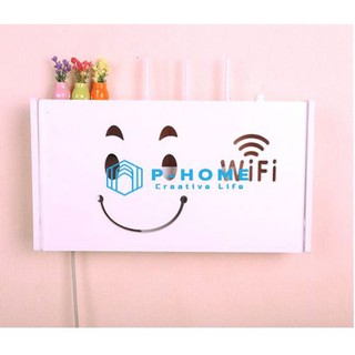 Kệ trang trí wifi treo tường mặt cười p-home