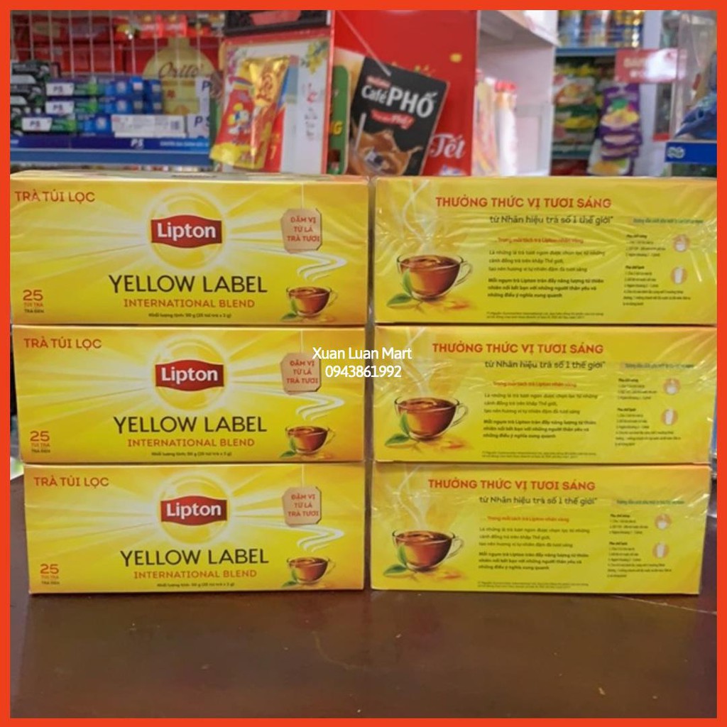 Trà Túi Lọc Lipton Nhãn Vàng 50g(25 túi trà x 2g)