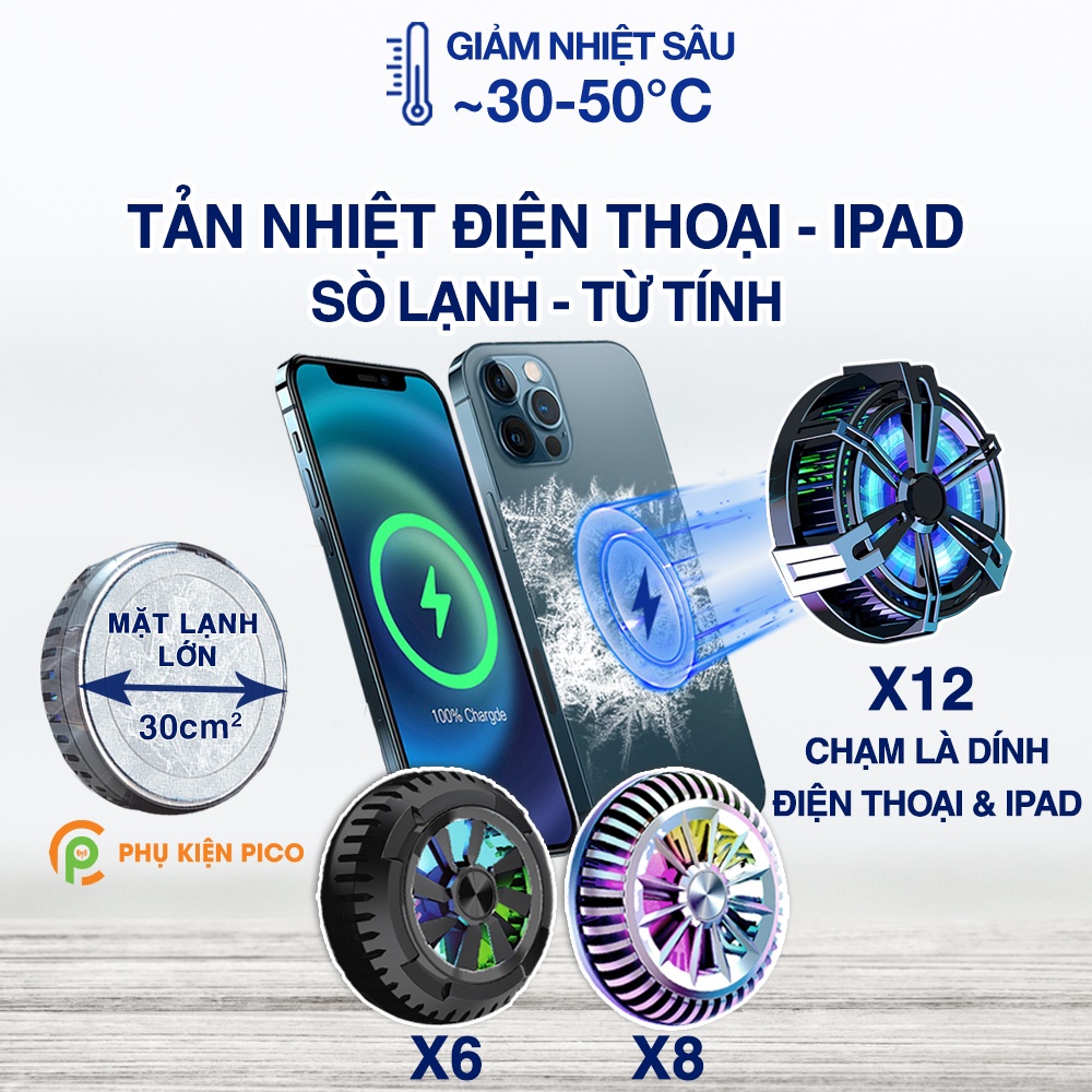 Quạt tản nhiệt điện thoại X6 X8 X12 X13 nam châm