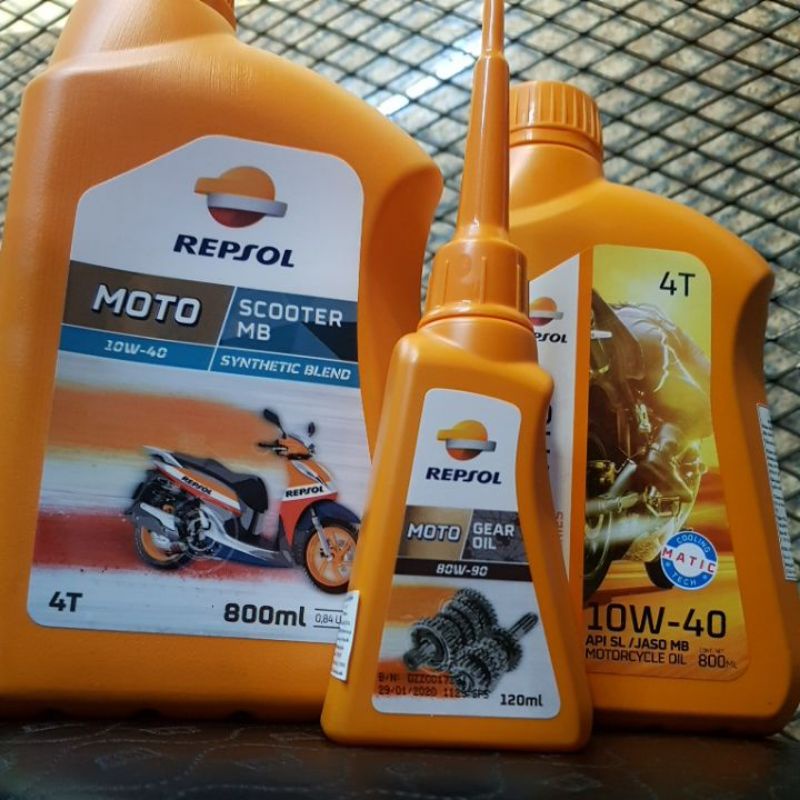 [Free Ship Extra]Combo nhớt xe tay ga Repsol 10W40 chai 800ml  + nhớt hộp số repsol 120ml bảo vệ đông cơ xe tay ga