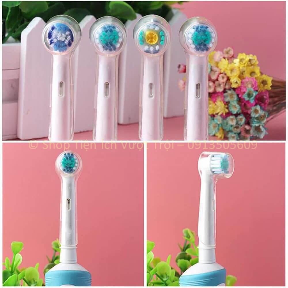 Bộ 4 đầu bàn chải răng dùng cho máy Oral-B Braun, bàn chải điện thay thế YE-Tiện Ích Vượt Trội