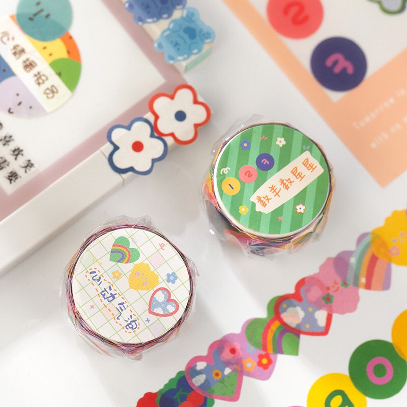 Cuộn washi 100 stickers hoạt hình