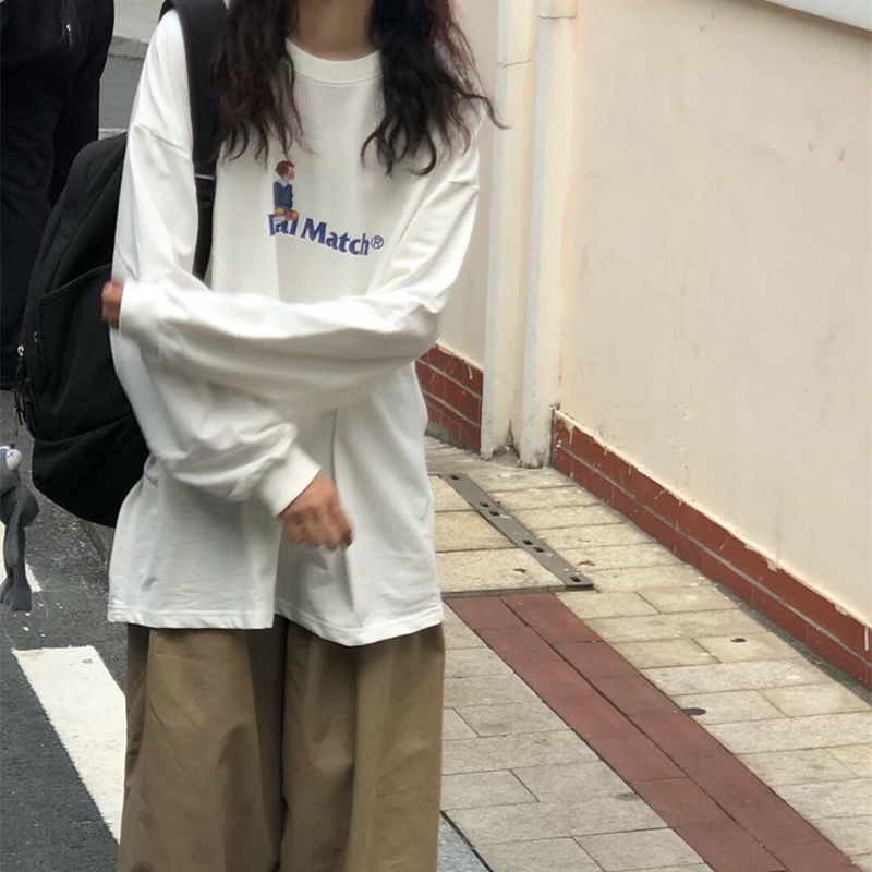 Áo Sweater Tay Dài Dáng Rộng Phong Cách Thời Trang Hàn Quốc Dành Cho Nữ