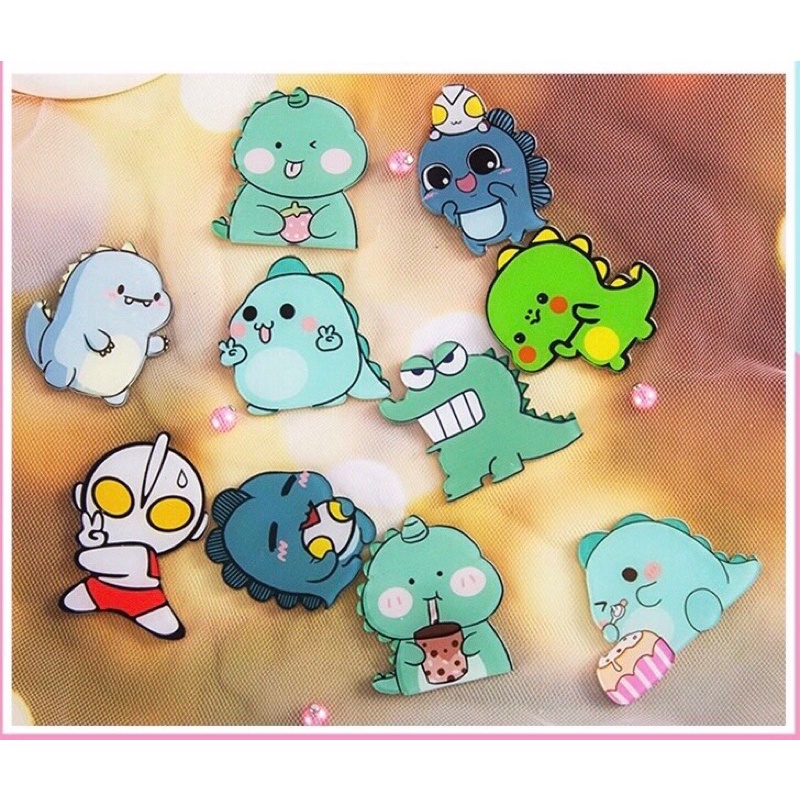 Sticker cute MẪU TO pin cài áo phụ kiện trang trí túi xách balo