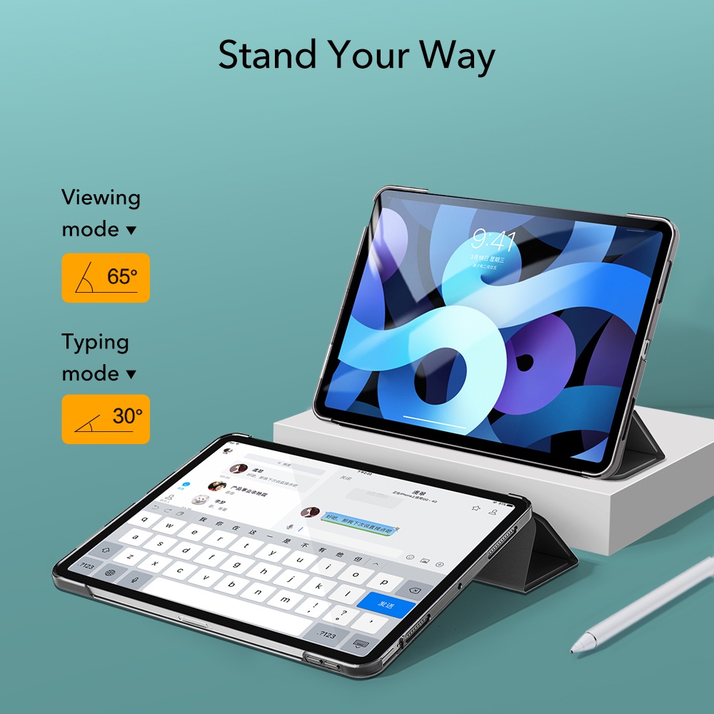 Ốp Máy Tính Bảng Gập Ba Nam Châm Thông Minh ESR Cho iPad Air 4/7th/8th Generation