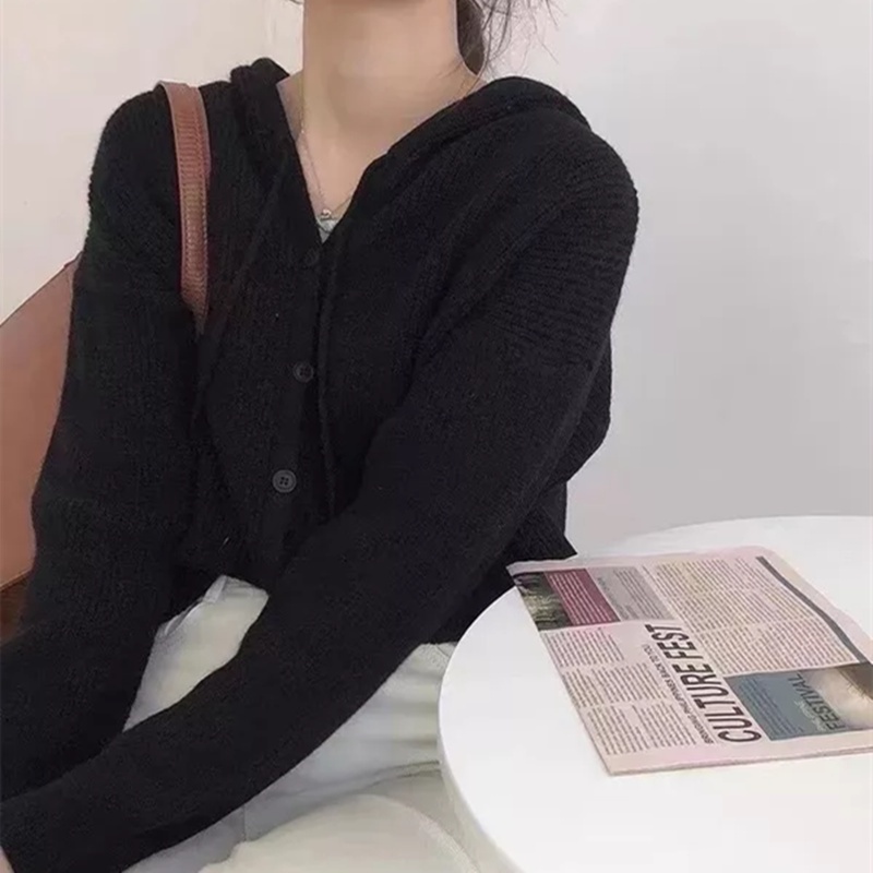 SUXI Mới Áo Khoác Cardigan Dệt Kim Màu Trơn Dáng Rộng Phong Cách Hàn Quốc Thời Trang Mùa Thu Cho Nữ