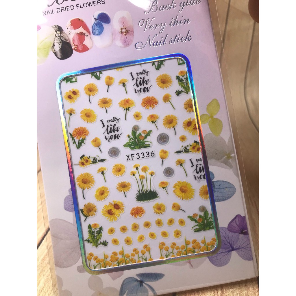 Hình dán móng tay Hoa Hướng Dương XF3336