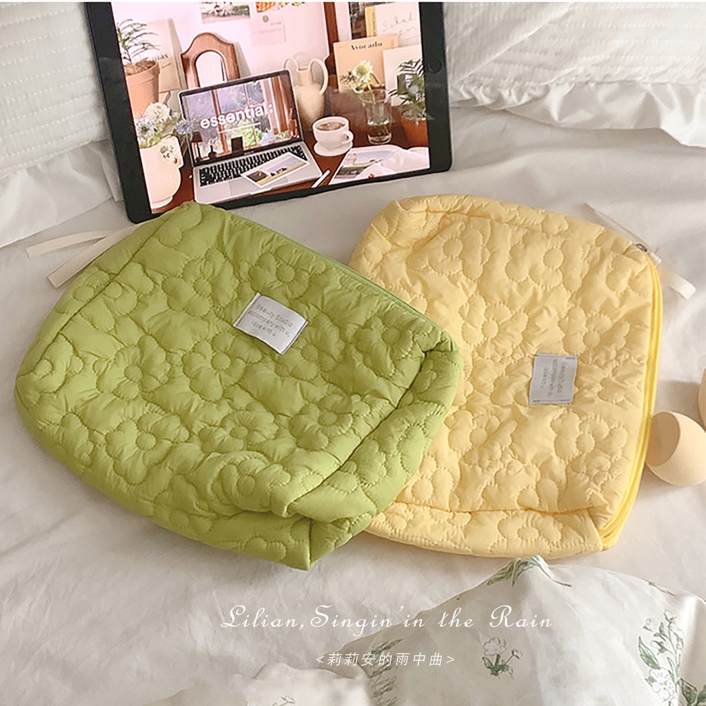 Túi Đựng Mỹ Phẩm Cỡ Lớn Chất Liệu Cotton Mềm Thiết Kế Phong Cách Nhật Bản Dễ Thương