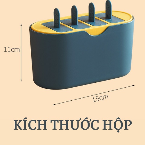 Mô tả sản phẩm Hộp Làm Que Kem 4 Ngăn Cao Cấp Có Kèm Sticker Dễ Thương - Mã KIT001