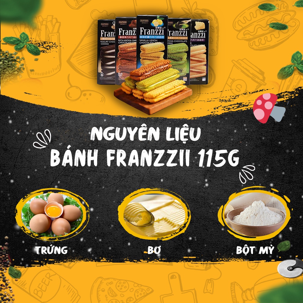 Bánh Quy Franzzi Kem 115G - 100G 5 Vị Date mới Siêu HOT