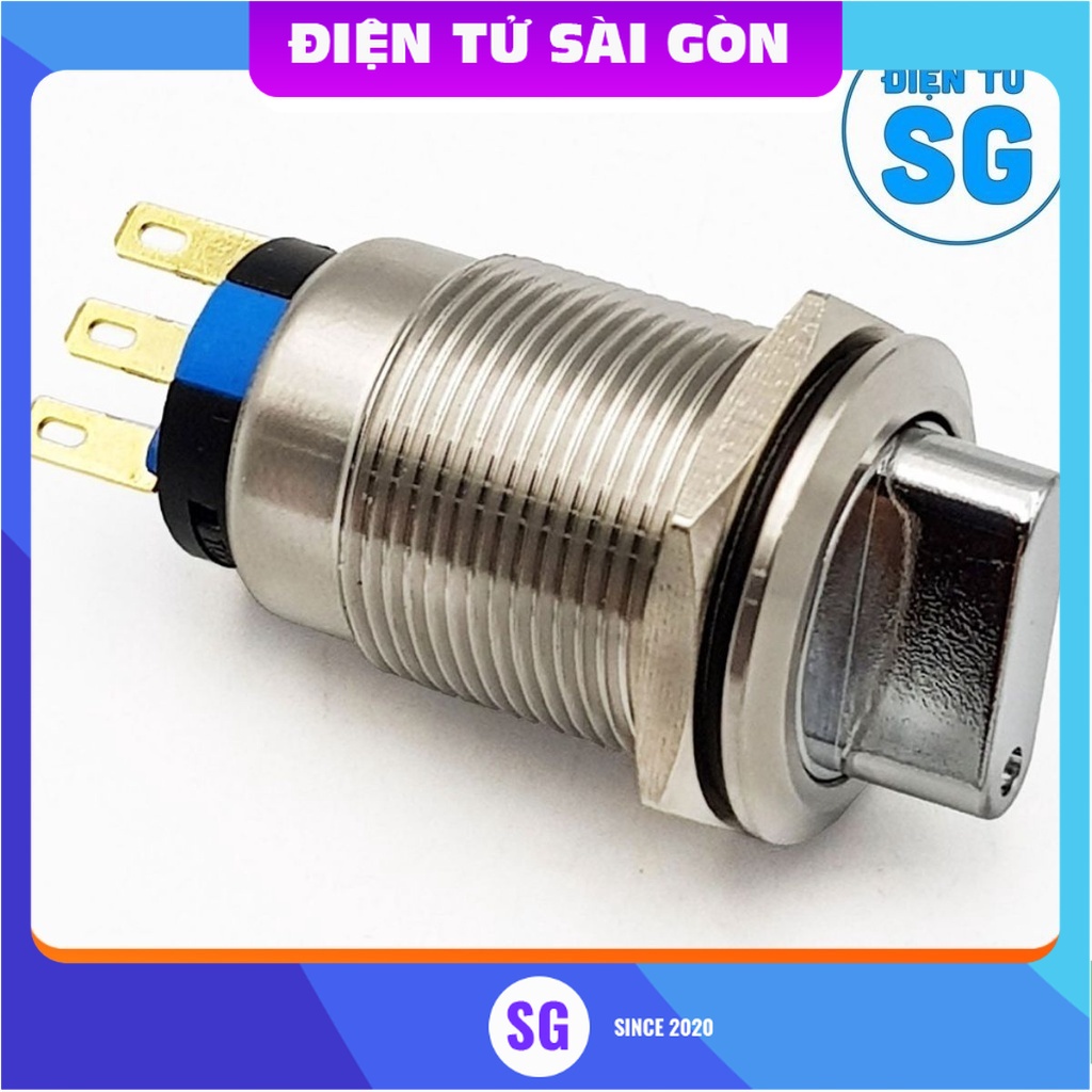 Công tắc chuyển chế độ kim loại 19mm 3 chân 2 vị trí