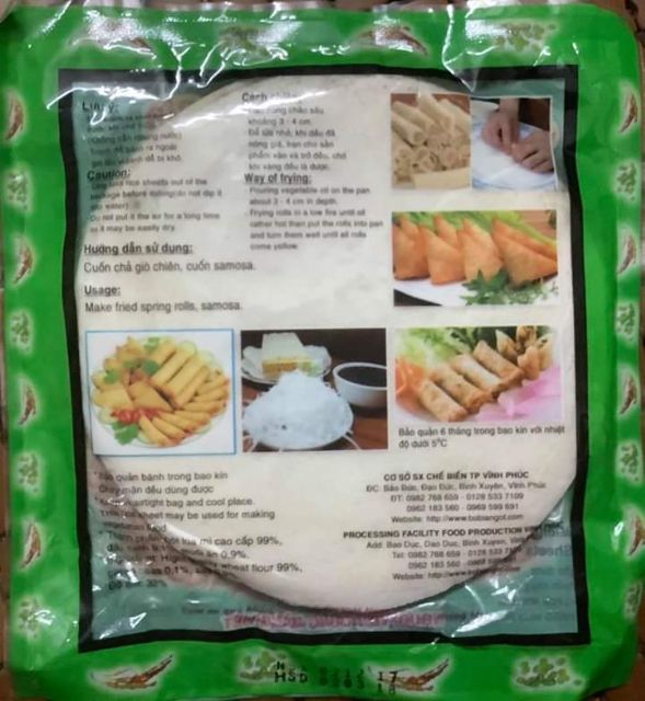 Vỏ bánh tráng đậu xanh combo 10 gói