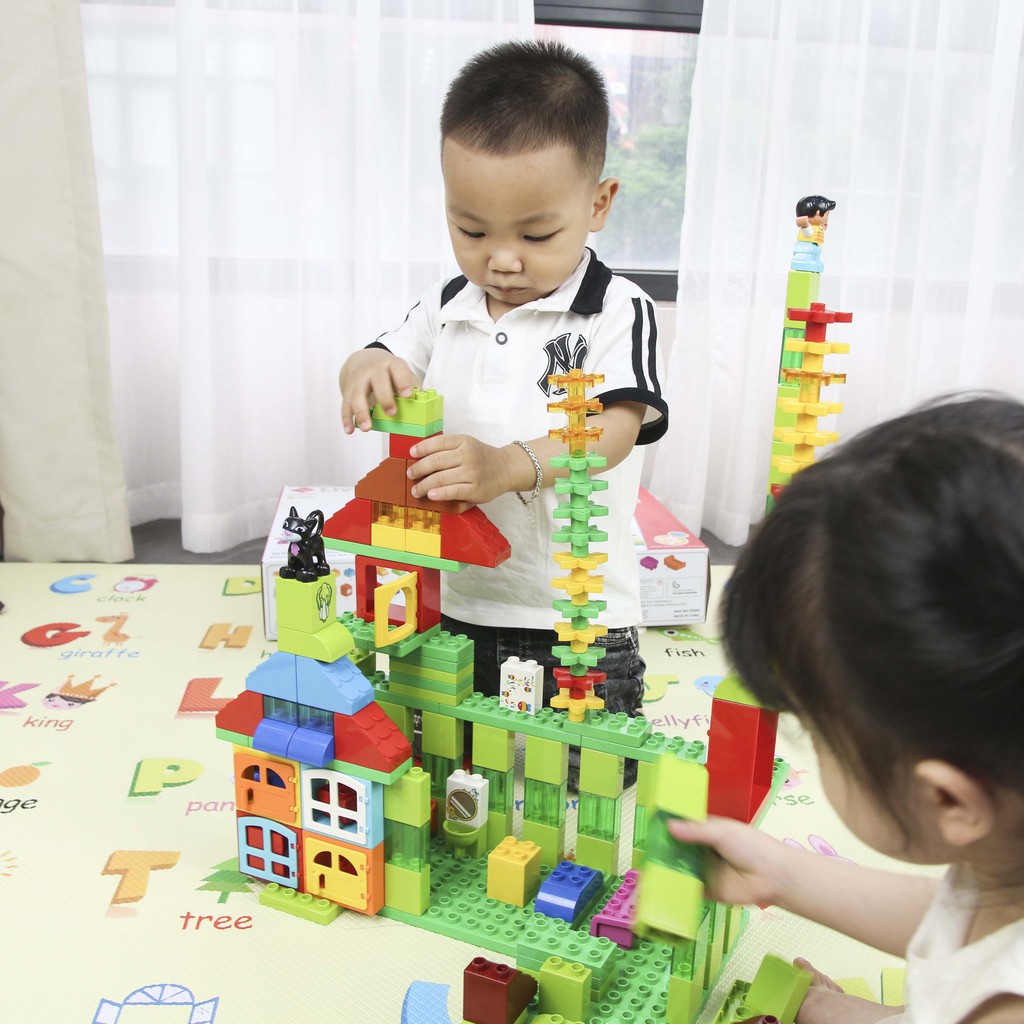 Bộ đồ chơi lắp ghép smoneo duplo Sân bay vui nhộn 88 chi tiết Toyhouse 77006