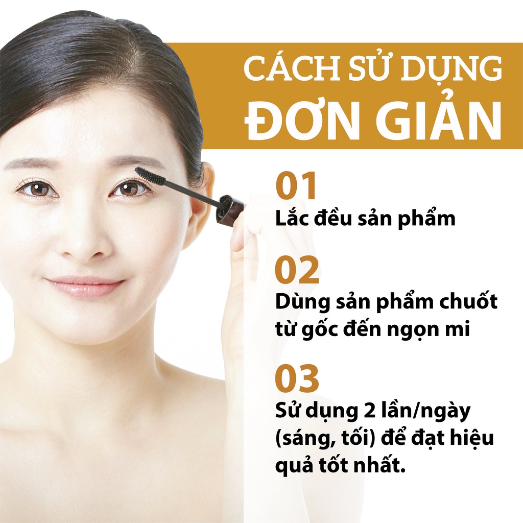 Serum dưỡng mi từ dầu nguyên chất (dừa, olive, argan) hiệu quả rõ rệt sau 3 tuần MILAGANICS 5ml (tuýp)