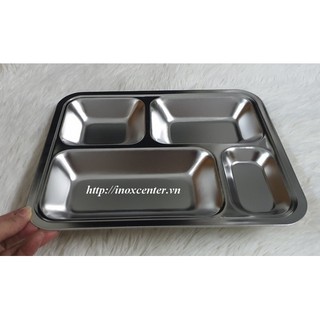 KHAY CƠM PHẦN INOX 4 NGĂN 201|inoxcenter86