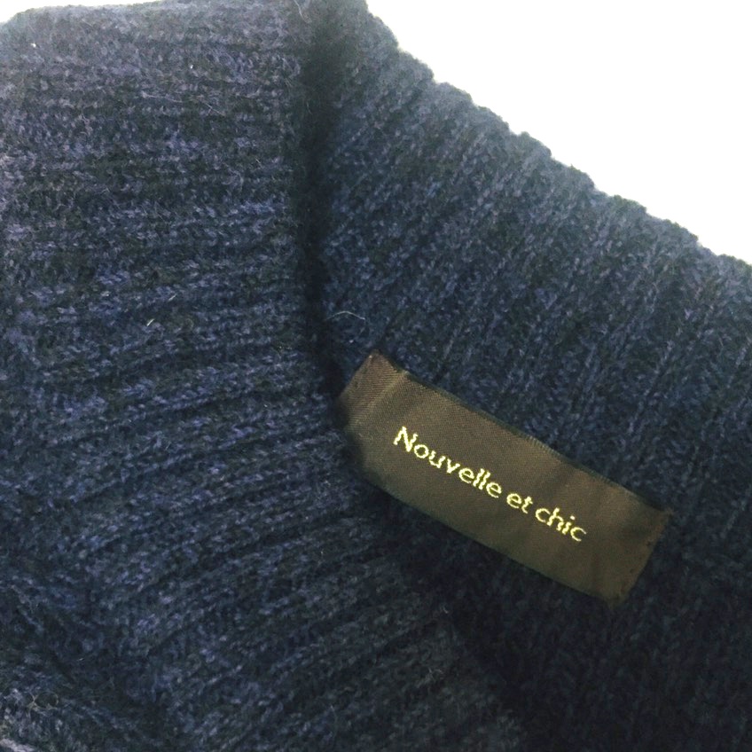 Áo gile len xanh navi, vặn thừng - 2 hand Nhật