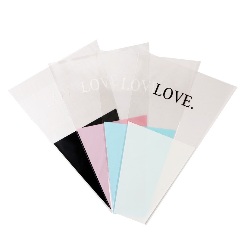 Túi OPP gói hoa LOVE (size 2-4 hoa) - túi kính gói hoa tiện lợi