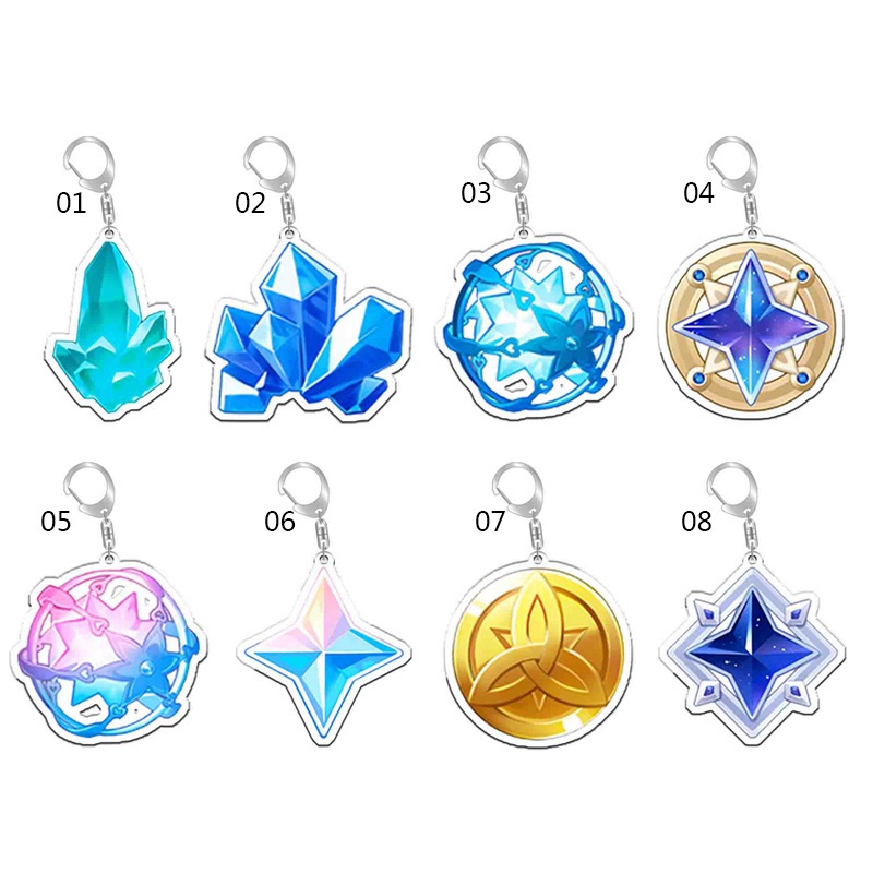 Móc khóa hình nhân vật anime Genshin phát sáng độc đáo