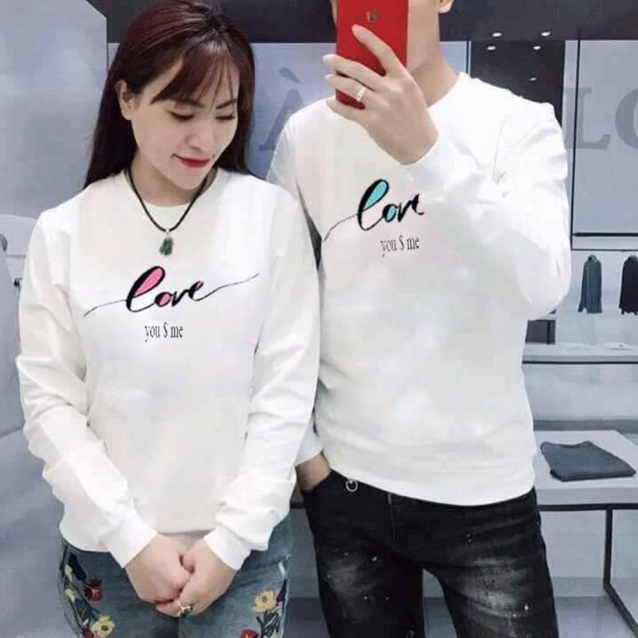 Áo Đôi-Áo Cặp-Thun Coton Dài Tay Thu Đông