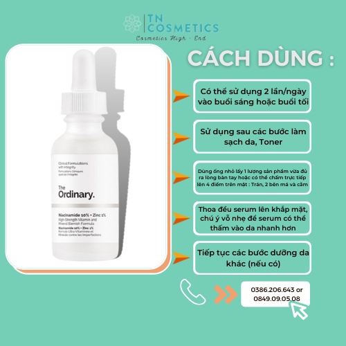 Serum The Ordinary Niacinamide 10% + Zinc 1% 30ml, 60ml SR412 | BigBuy360 - bigbuy360.vn