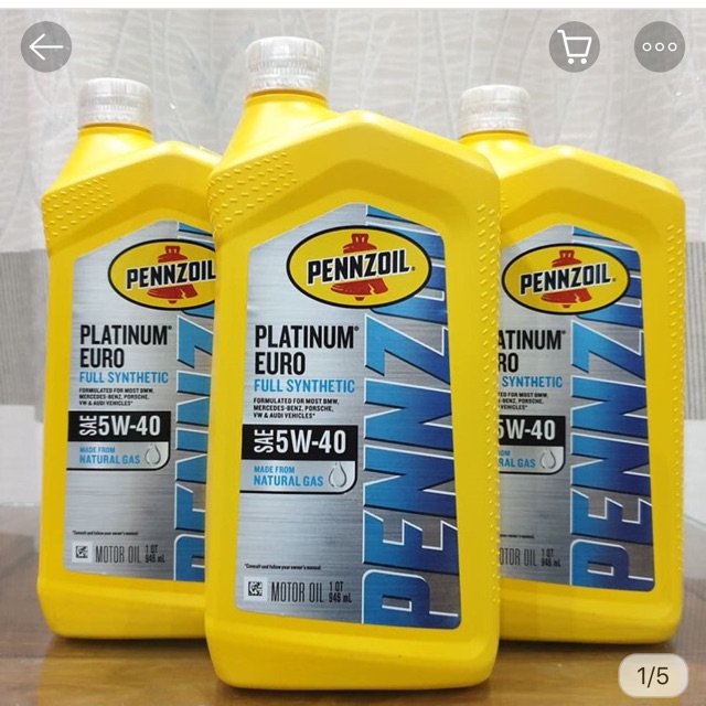 Nhớt PENNZOIL PLATIUM 5W40 946ml cho xe tay ga