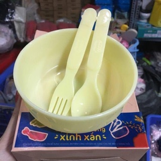 Bộ bát ăn dặm kèm thìa dĩa