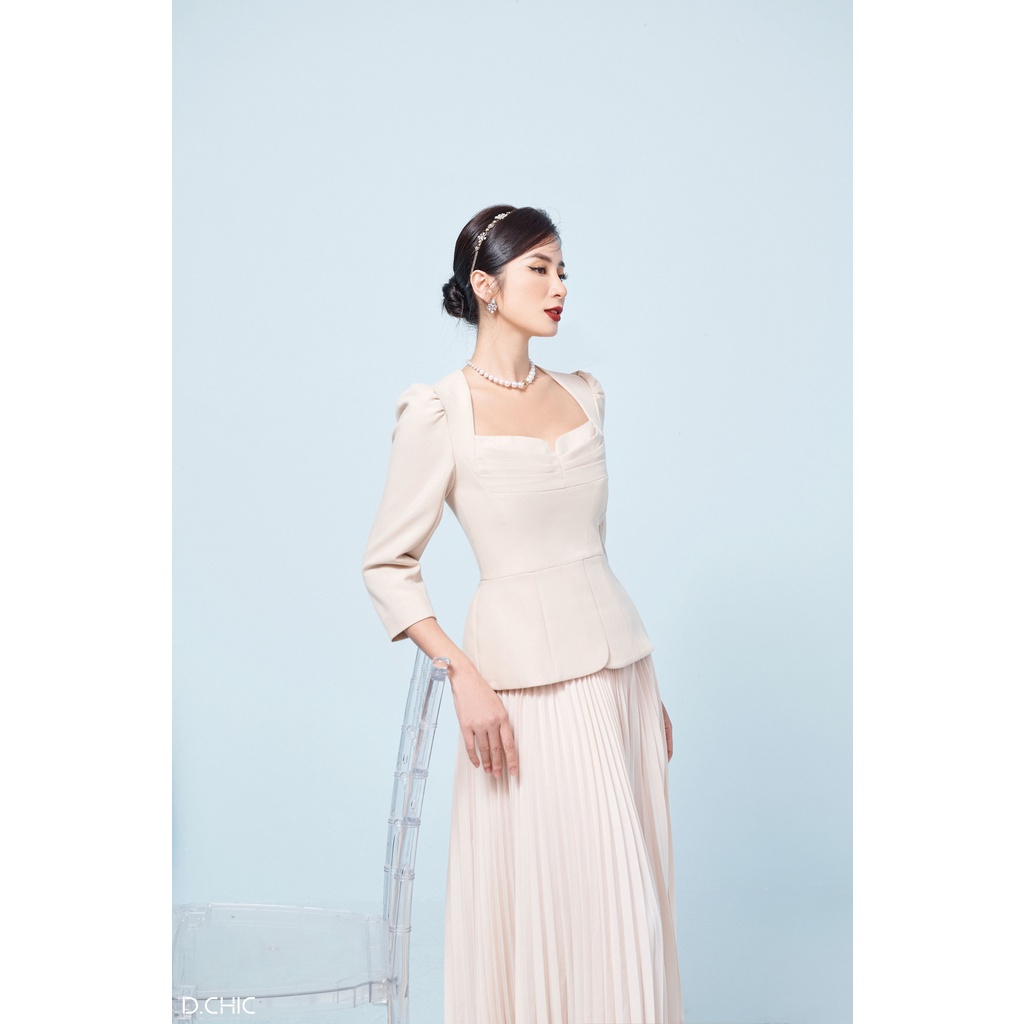 Áo cúp ngực xếp ly nhún vai D.CHIC MS: 160414