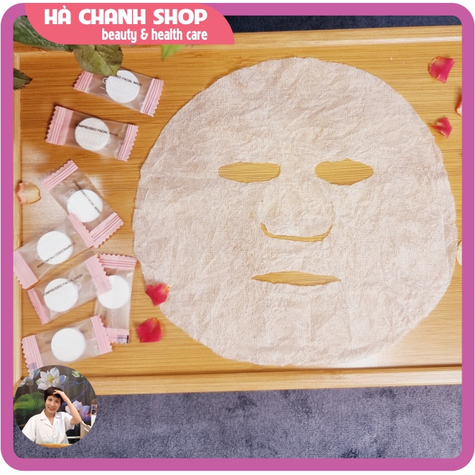 Mặt Nạ Màng Lụa Siêu Mỏng Gói 50 Viên Mặt Nạ Nén Viên Kẹo Đắp Lotion Tiện Dụng Sử Dụng Cùng Nước Hoa Hồng Toner Serum