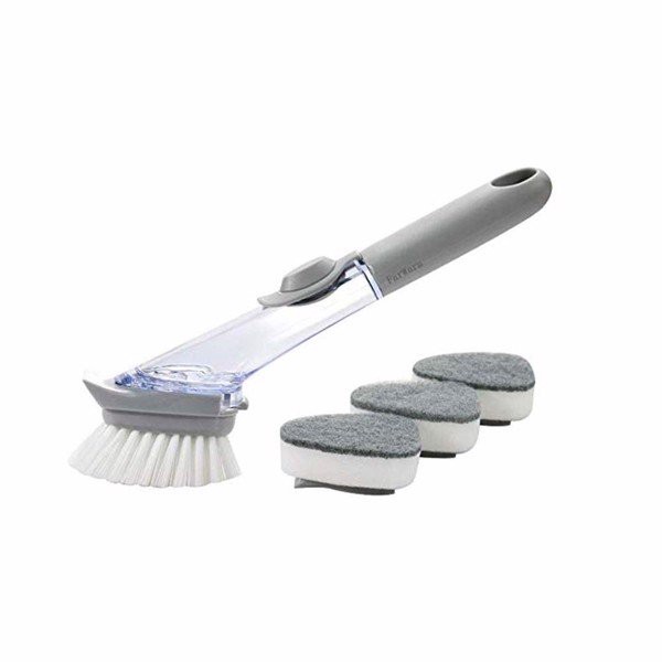 combo 10 hộp bàn chải cọ rửa bếp 2 in 1 có bình đựng xà phòng