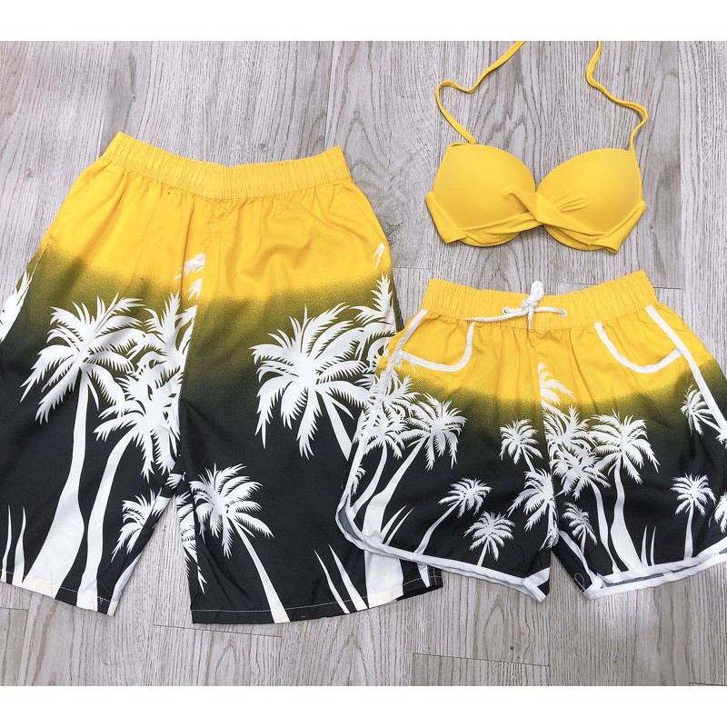 Cặp quần đồ bơi đôi đẹp kèm áo mặc đi biển đi bơi hot ( 100% như hình) - Hàng mới về