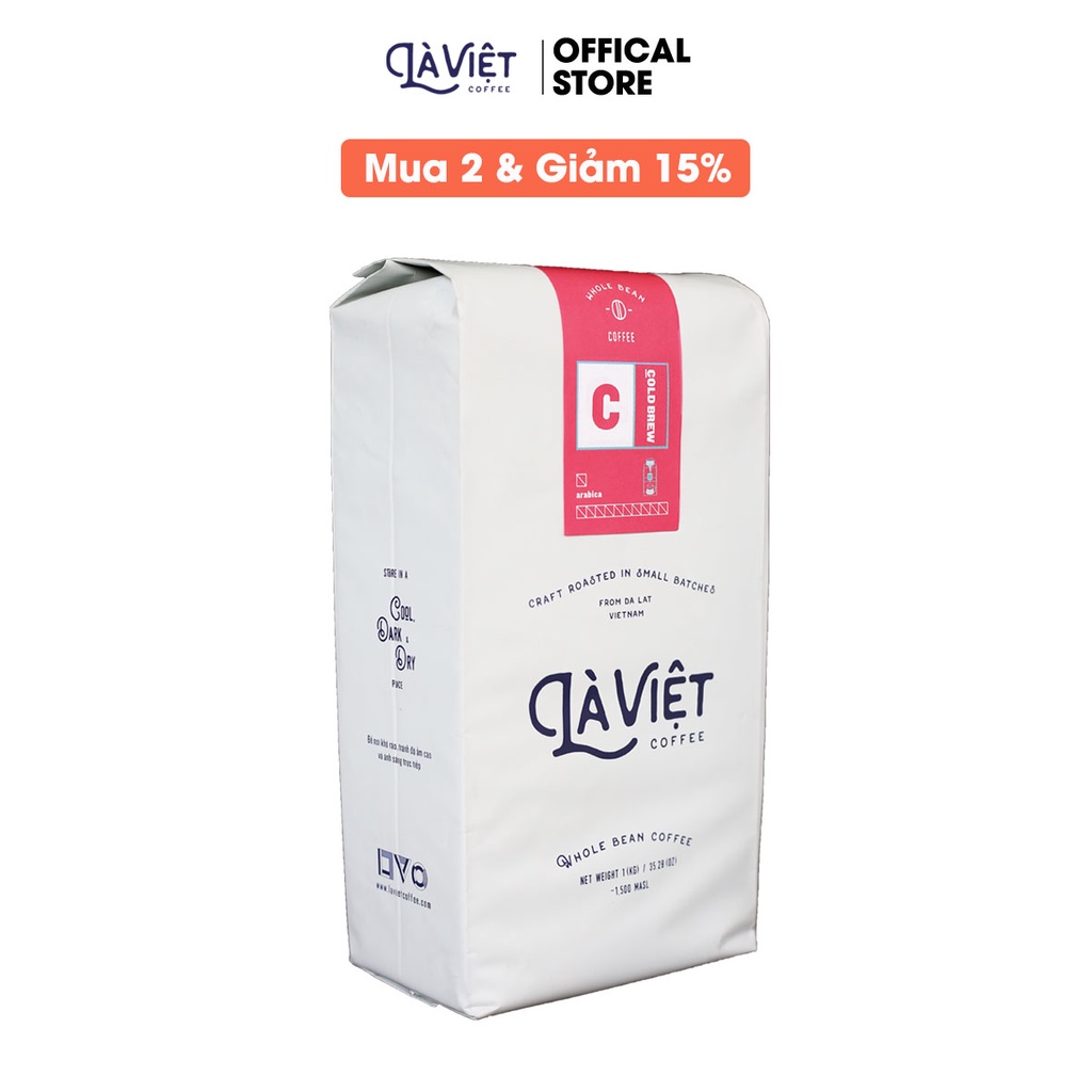 Cà Phê Bột LÀ VIỆT Cold Brew 100% Arabica 1kg Vị Trái Cây Thanh Nhẹ